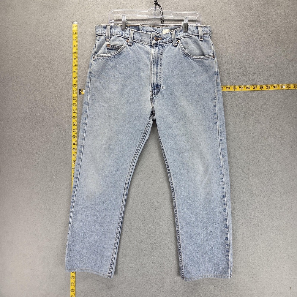 Vintage Levis 505 Jeans Mens Blue Straight Zip Fly USA Altered Hem Fits 34x26